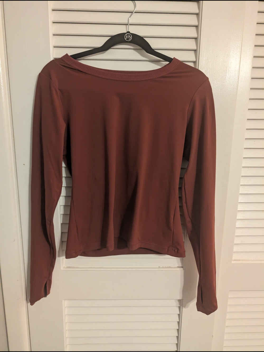 Popflex Call Me Baby Long Sleeve Crewneck Top in Crimson New - Picture 3 of 6